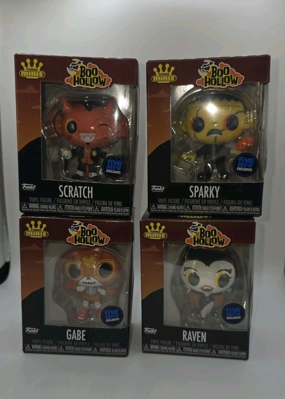Funko Minis Boo Hollow Set 4 Gabe Raven Sparky Scratch Five Below Exclusive
